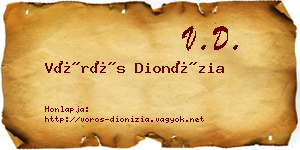 Vörös Dionízia névjegykártya